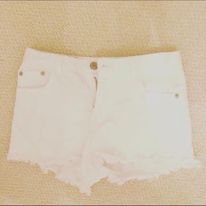 White denim shorts